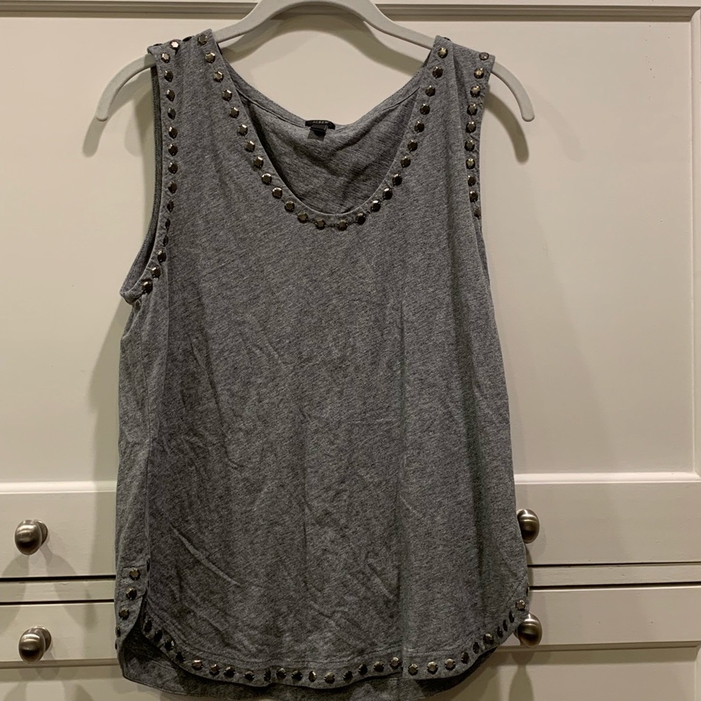 J. Crew Gray Studded Tank Top